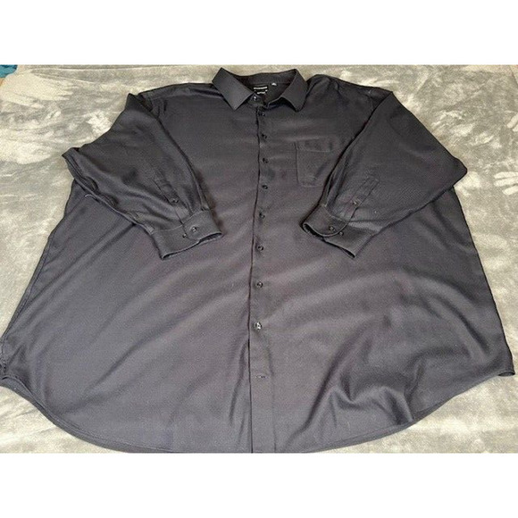Men's Rochester Black Long Sleeve Shirt Size 22 36/37 - Picture 1 of 5